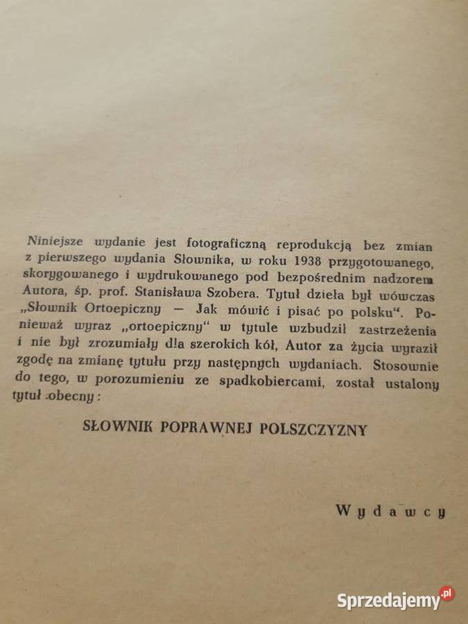 Słownik poprawnej polszczyzny Stanisław Szober śląskie Bielsko-Biała