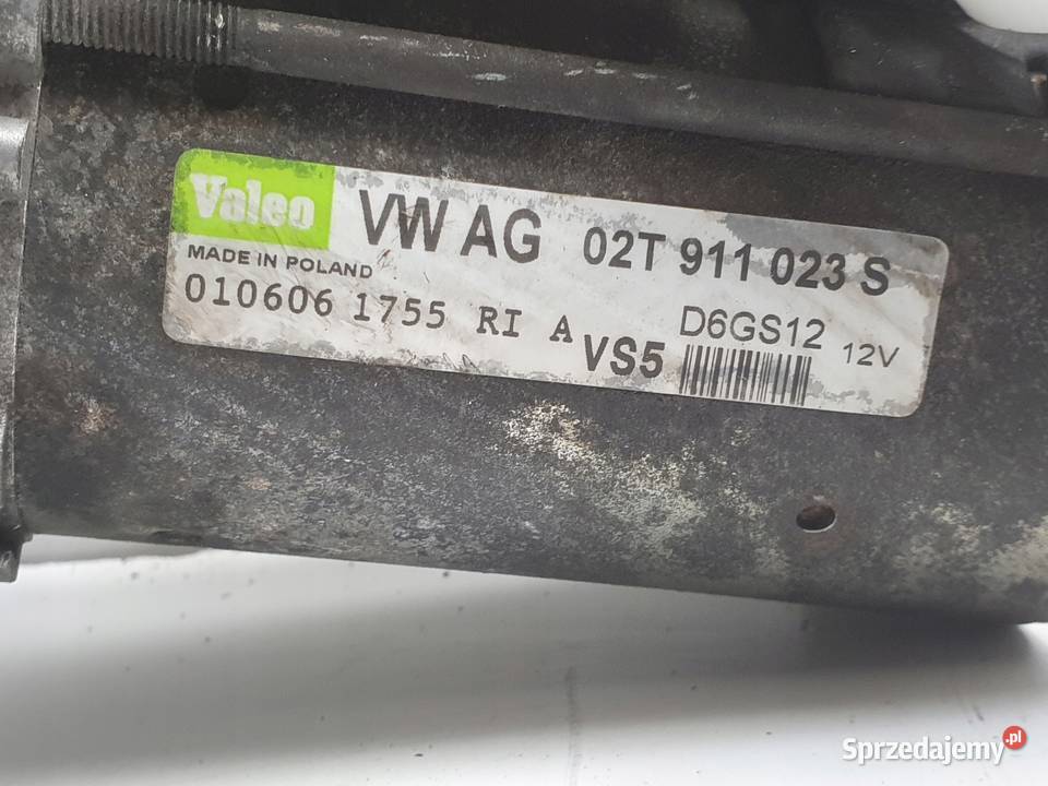 VW Polo IV 12 6V ROZRUSZNIK valeo 02T911023S Układ elektryczny silnika