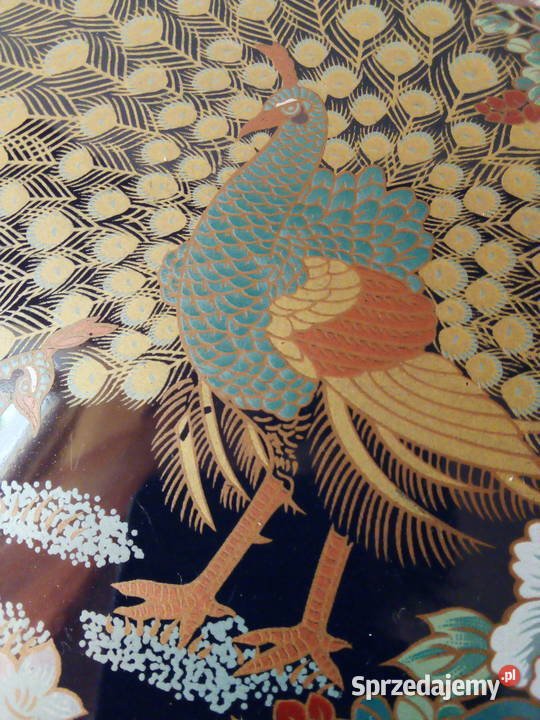 ogromna patera z pawiem vintage Maroko ceramika Częstochowa sprzedam
