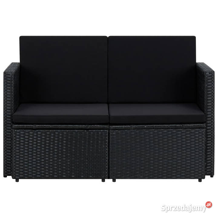2osobowa sofa ogrodowa z poduszkami czarna Warszawa
