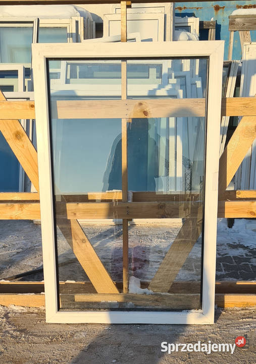 OKNA KacprzaK Witryna 85x131 FIX Używany Mahoń Okna ścienne