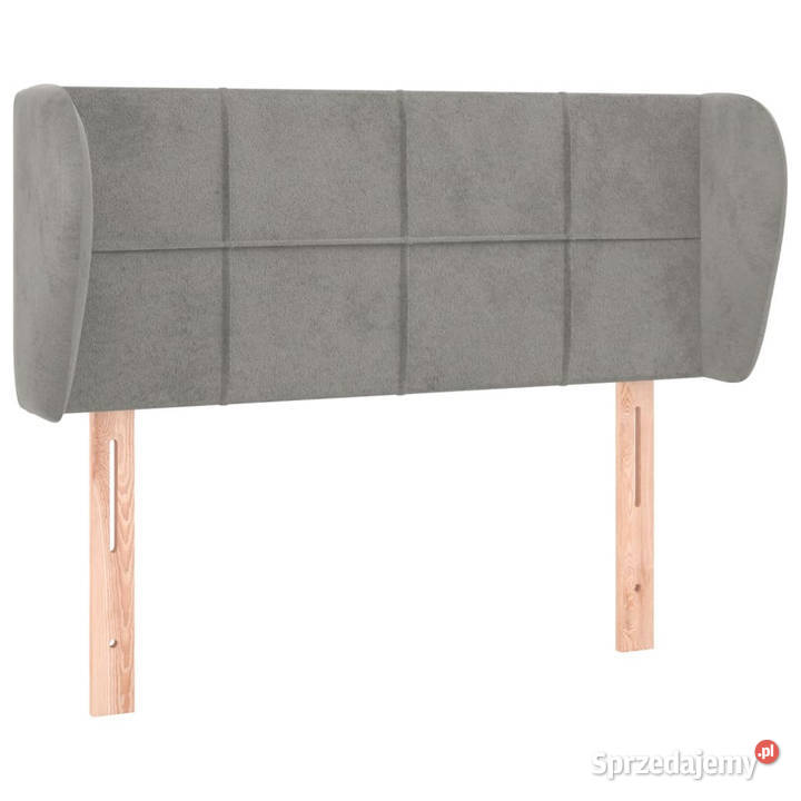 Zagłówek uszak jasnoszary 103x23x7888 aksamitny Warszawa