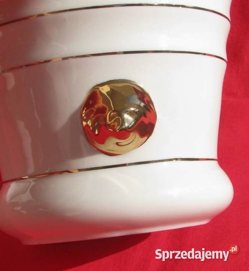 Osłonka porcelanowa ZŁOTE LWY MASZKARONY