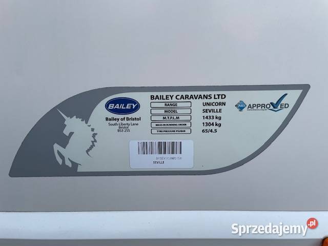 Sprzedam przyczepę Bailey Unicorn Seville sprzedam