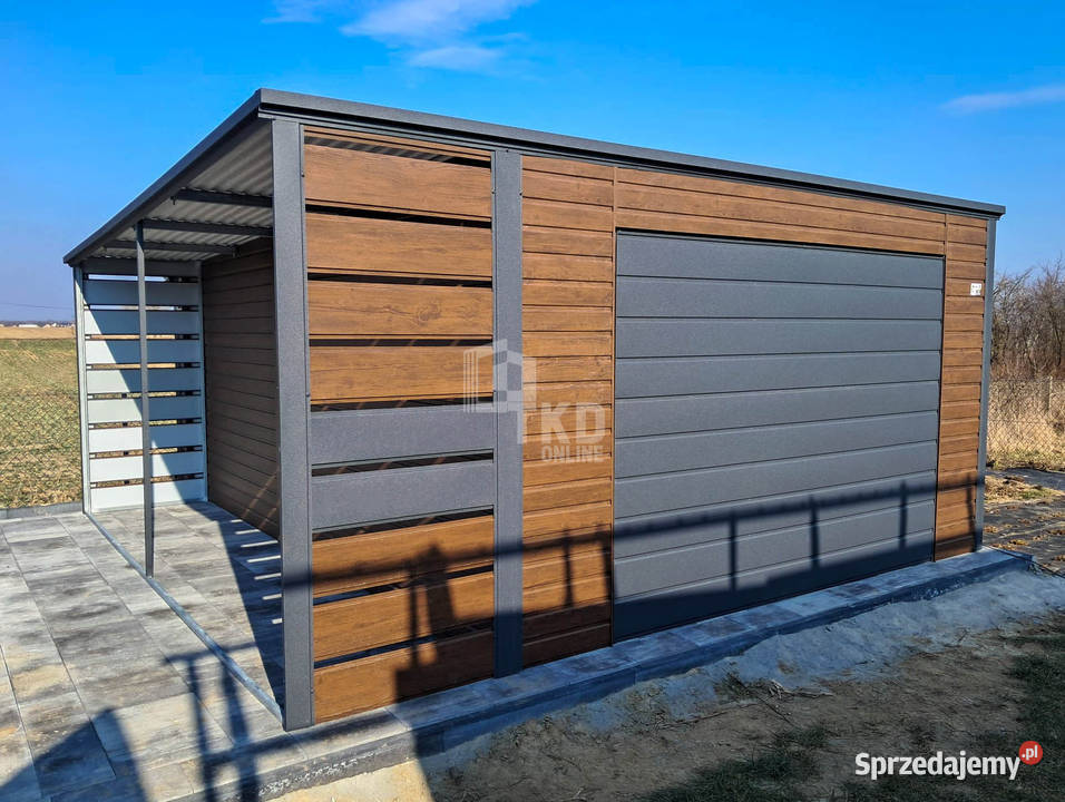 Garaż blaszany 45x6m wiata 1m Brama uchylna Tarnów