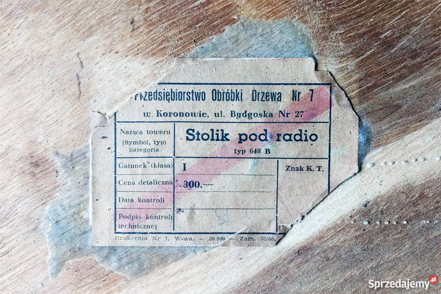 Stolik konsola pod radio typ 640 B z lat 50 70cm