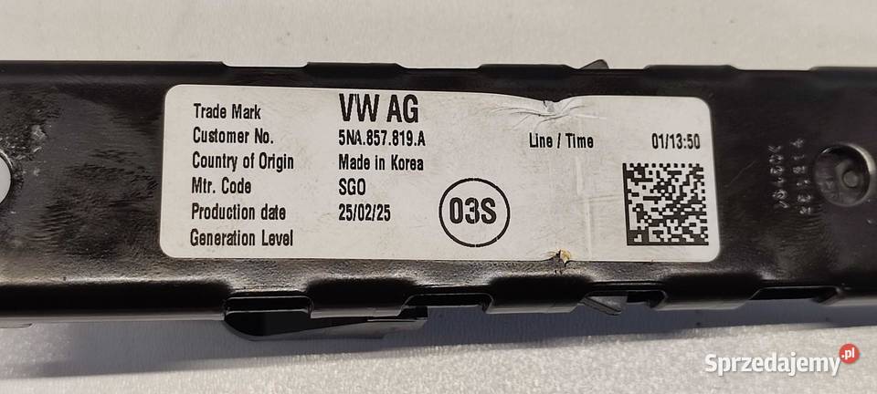 VW TAYRON TIGUAN III REGULACJA PASA 5NA857819A