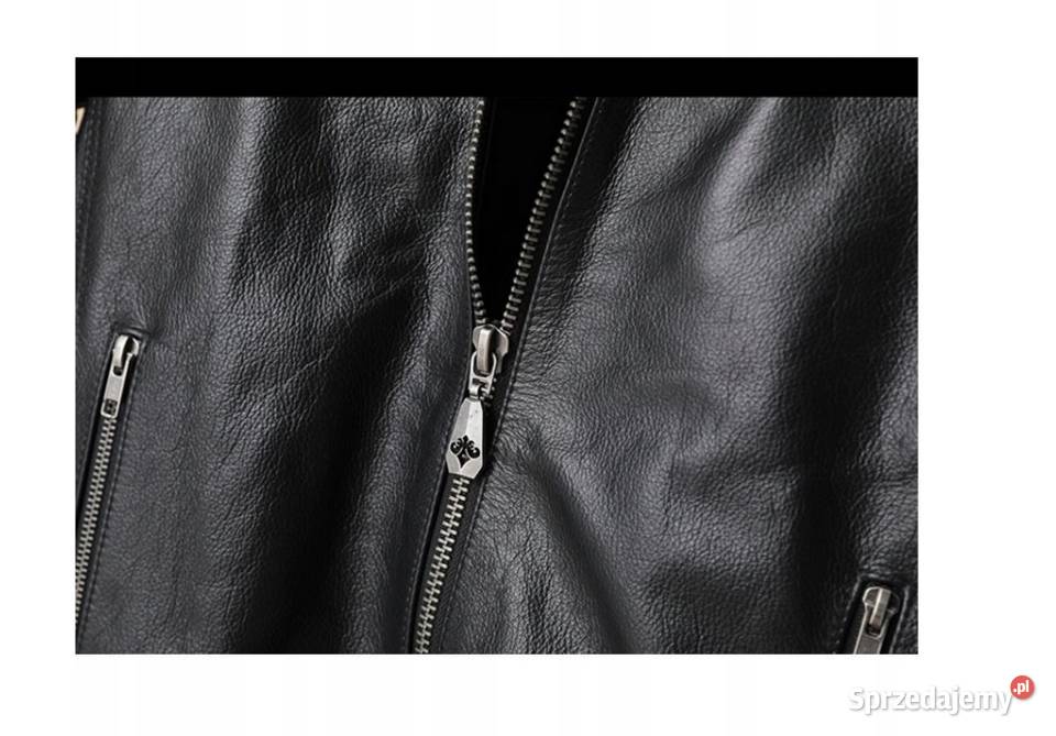 KURTKA MOTOCYKLOWA SKÓRZANA Z HAFTEM CZASZKA Sosnowiec