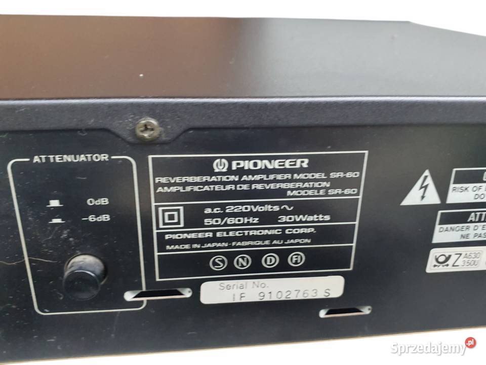 Stary Pioneer SR60 Reverb Korektor Pogłosu Made Cieszyn