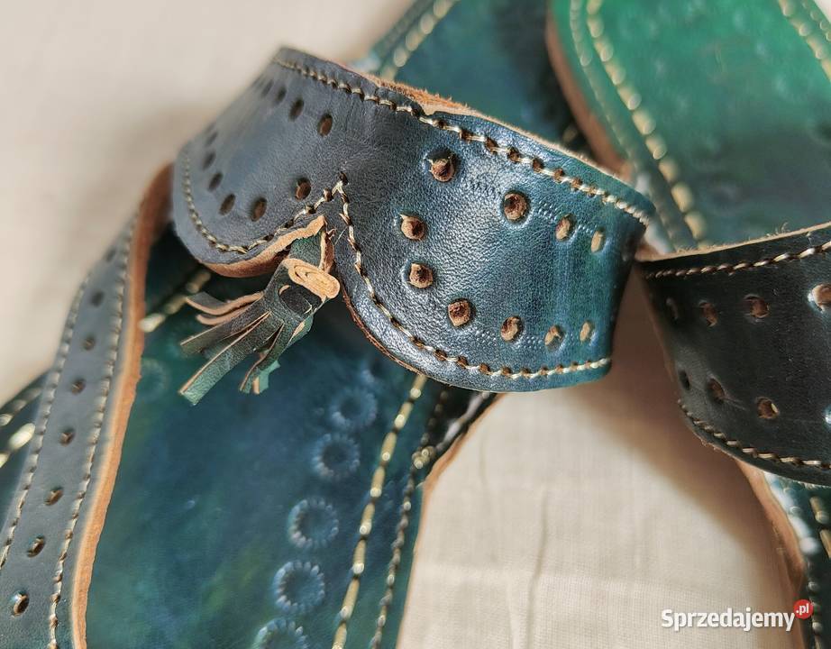 Skórzane japonki kohalpuri 38 orientalne boho