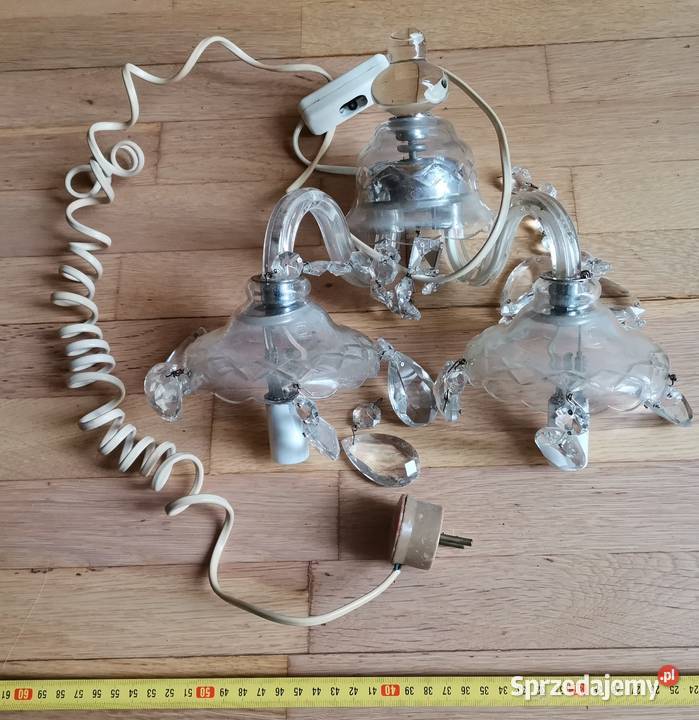 240 KINKIET szklany PRL Sprawny ale zmęczony Łódź sprzedam