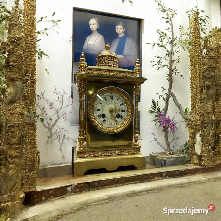 Piękny francuski zegar z mojej kolekcji sprawny Antyki Ostróda