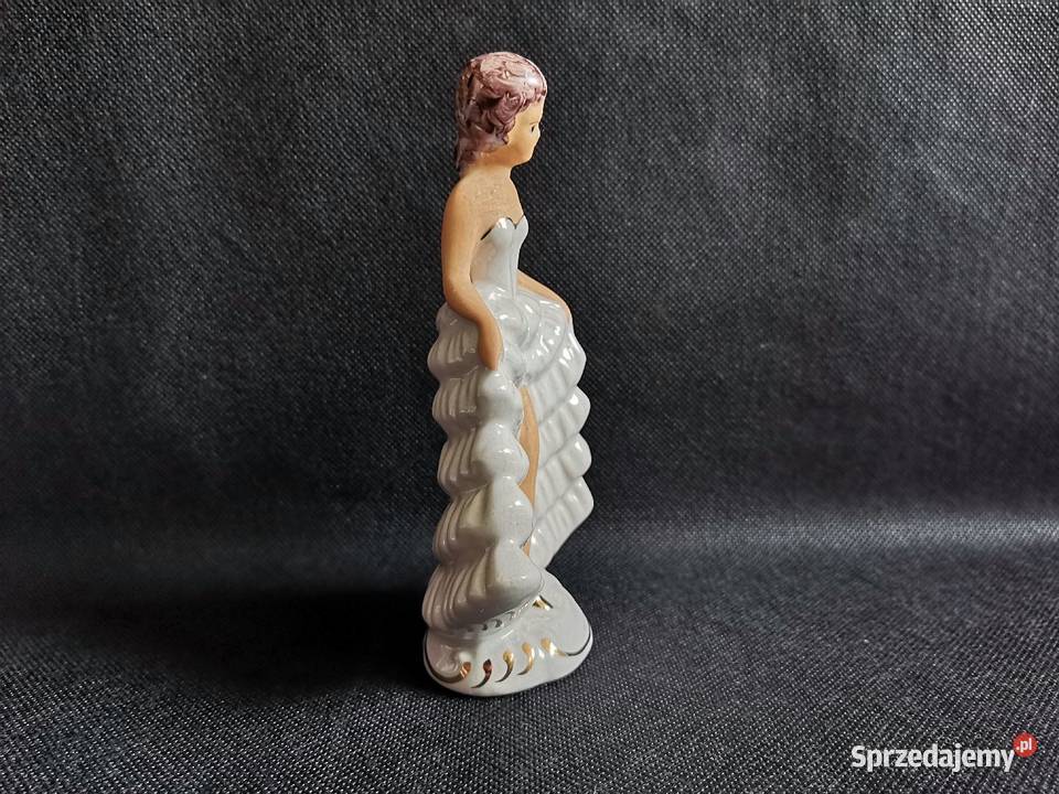 Stara figurka Dama w ukłonie porcelana Jan Katowice