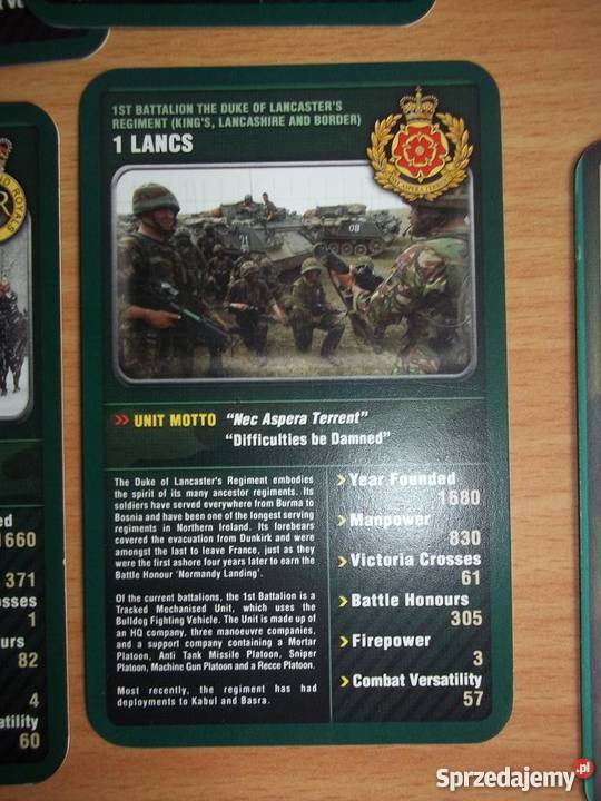 Jednostki bojowe armii brytyjskiej karty sprzedam