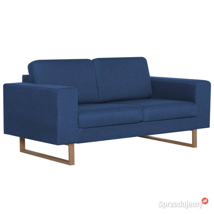 2osobowa sofa tapicerowana tkaniną niebieska Warszawa