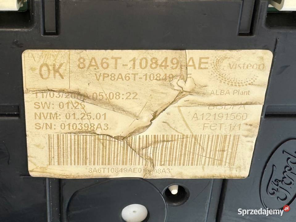 LICZNIK PRĘDKOŚCIOMERZ ZEGARY FORD FIESTA MK7 Warszawa
