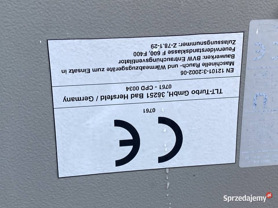 Wentylator Promieniowy Oddymiający TLTTurbo BVWA Nowy Tomyśl