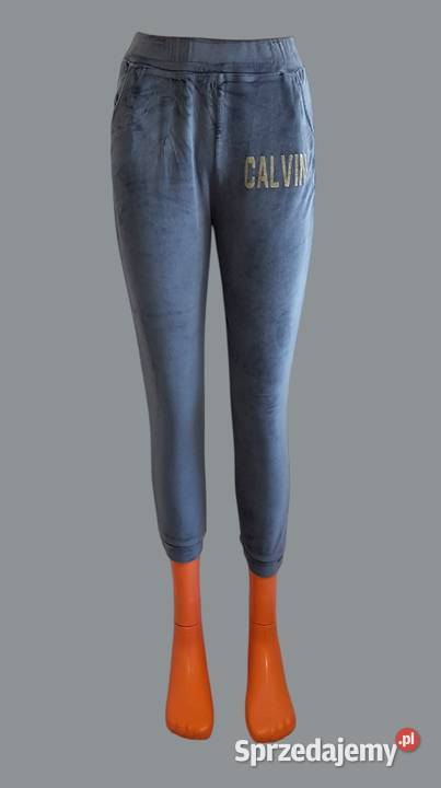 Damskie proste dresowe spodnie szare Calvin 3436