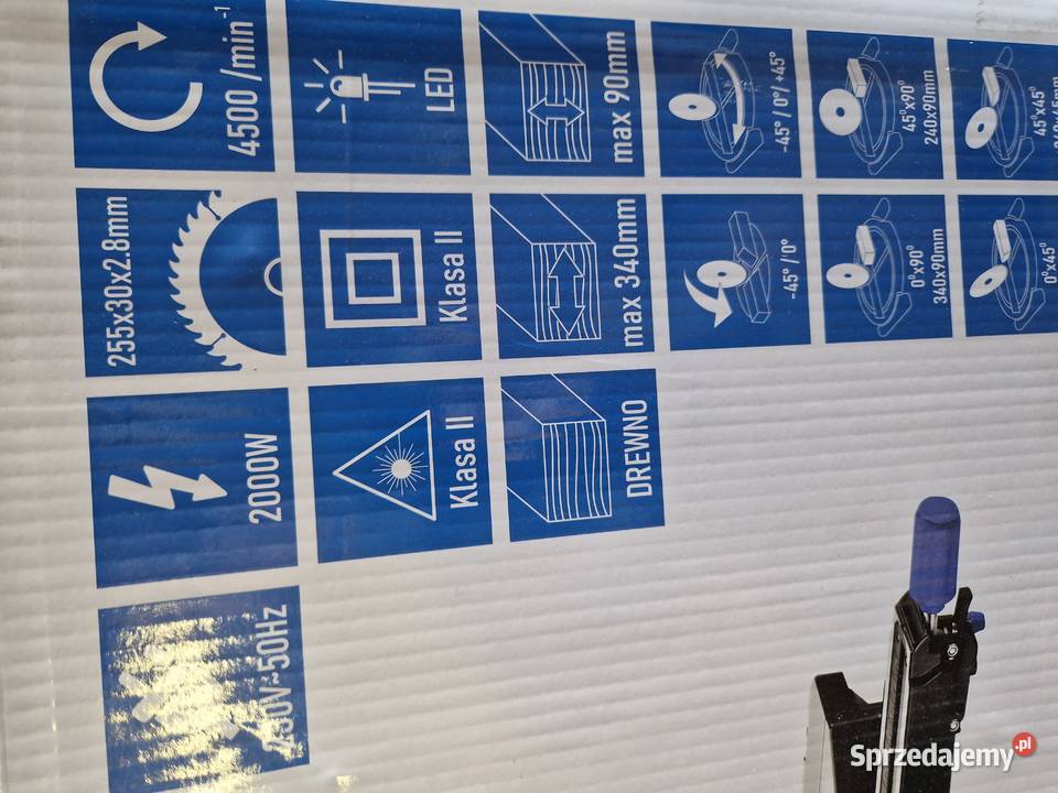 Piła ukośnica z posuwem 2000W 255mm geko G80821 Głogowa