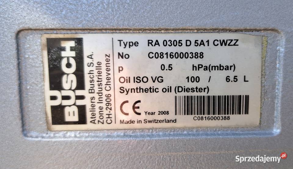 System pomp próżniowych Rootsa Leybold GMA 125 Pleszew