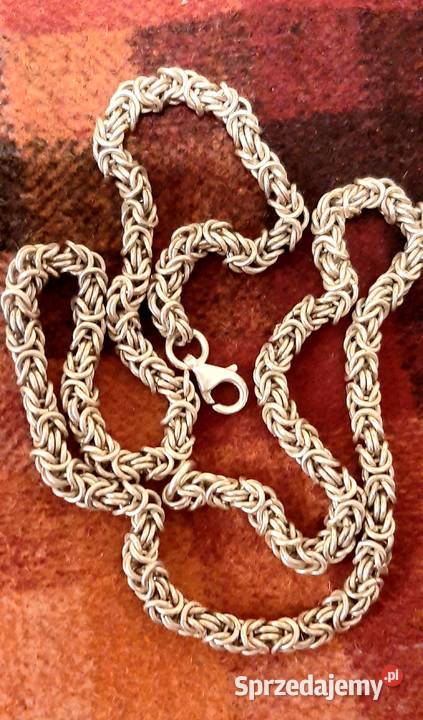 Srebrny naszyjnik królewski splot srebro Rzeszów