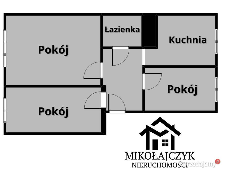 3 pokoje parter Paderewskiego 51 47 m2 47m2 Bartoszyce