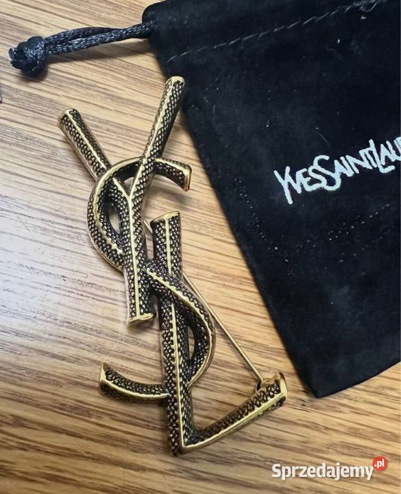 Broszka saint laurent kolor zloty śląskie