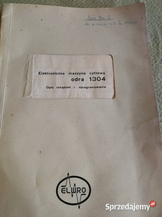 Maszyna Cyfrowa ODRA 1304 Dokumentacja zachodniopomorskie Szczecin
