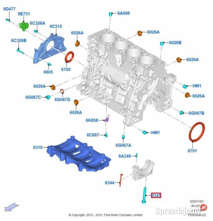 ŚRUBA STOPY BLOKU FORD KUGA 08 FOCUS 0415 C