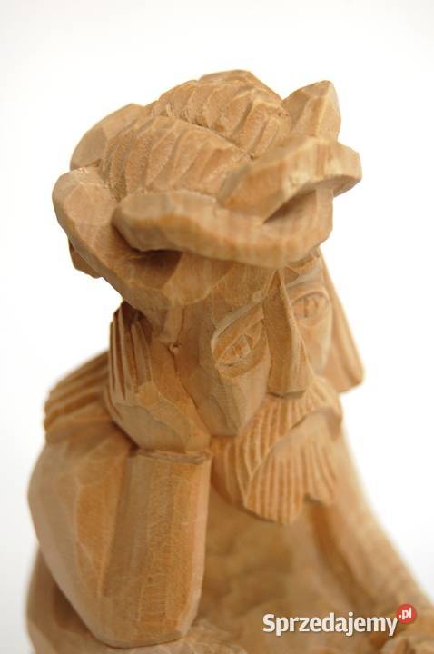 Jezus Chrystus frasobliwy rzeźba drewniana Lublin