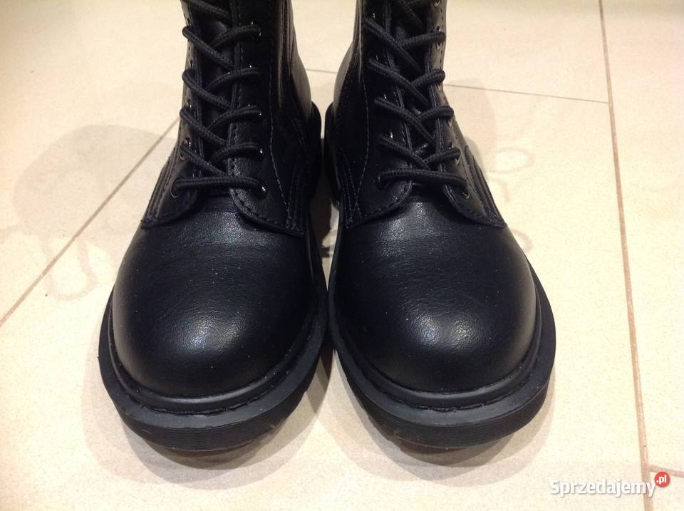 Martensy Skórzane Buty Damskie 37375 Czarne NOWE Nowa Sól