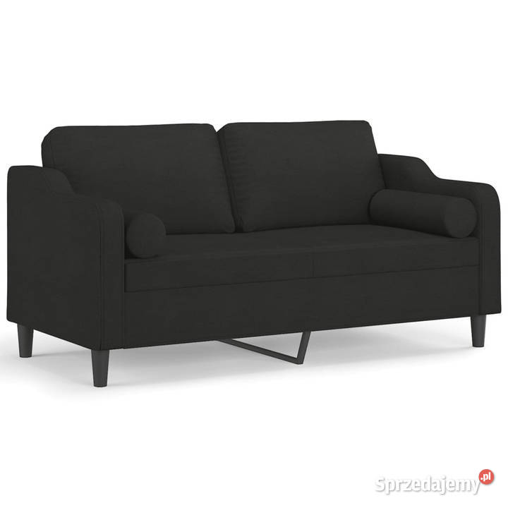 2osobowa sofa z poduszkami czarna 140 tkanina Warszawa
