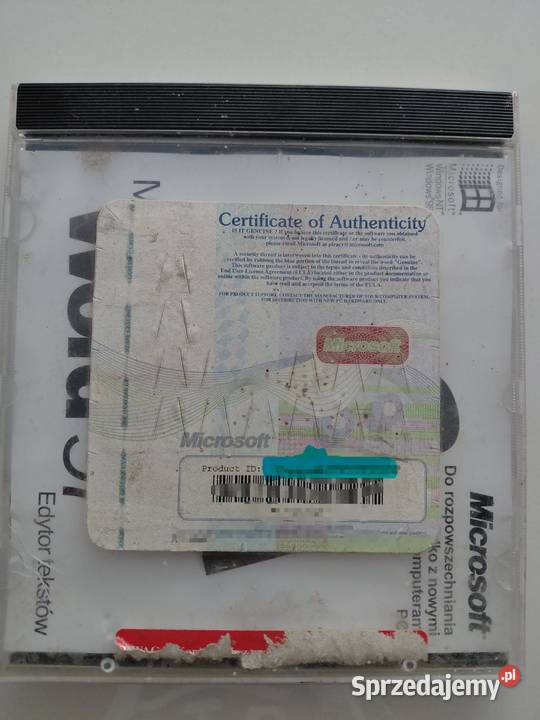 Oryginalny nośnik płyta CDROM Microsoft Word 97 pomorskie Gdańsk sprzedam