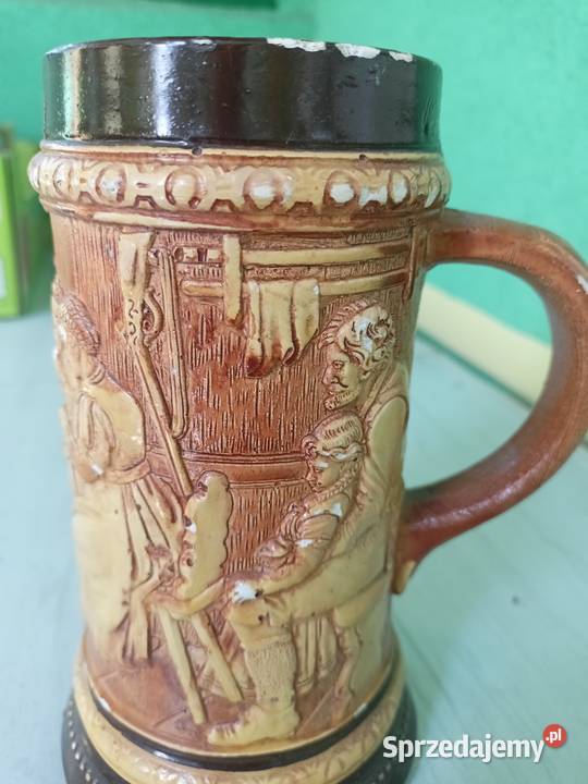 Kufel ozdobny ala drewno prl Tarnobrzeg