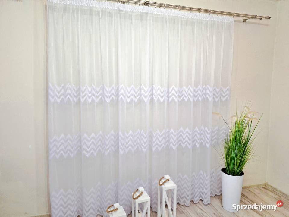 Firanka Długa z markizety bambus haftowana Na Firany Zawiercie