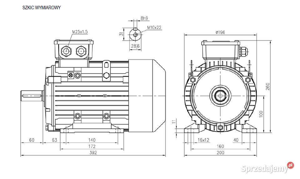 SILNIK OMT4100L24 30kW 4P 400690V 50Hz B3 IP55 Czarnylas sprzedam