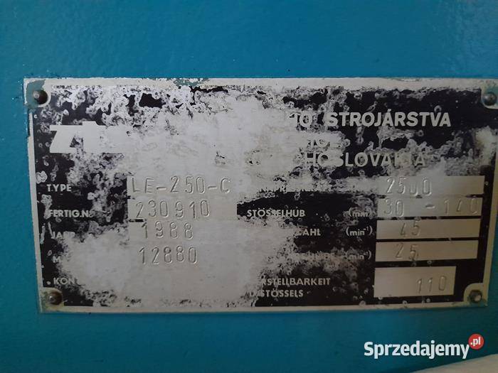 Prasa mimośrodowa ZTS LE 250C 12300000 Netto Krobia