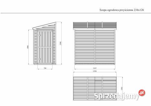 Szopa ogrodowa drewniana przyścienna 234x126 Zielona Góra