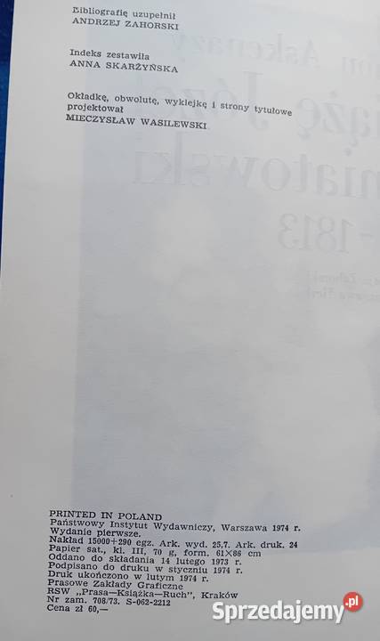 Szymon Aszkenazy Książę Jósef Poniatowski PIW Koźminek sprzedam