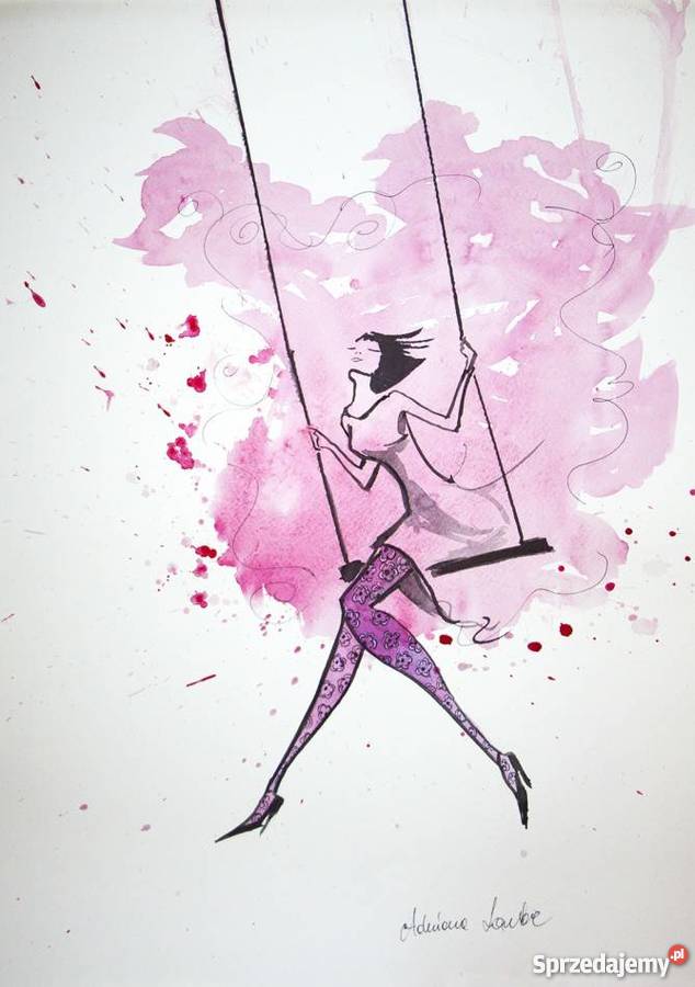 LEKKOŚĆ CHWILI akwarela artystki plastyka Katowice sprzedam