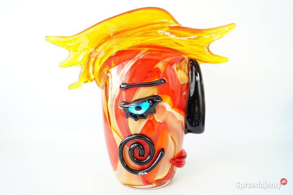 Figurka Murano style WAZON twarz design Antyki