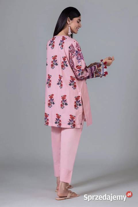 Lużna tunika XXL 44 3XL 46 różowa bawełna kameez Szczecin