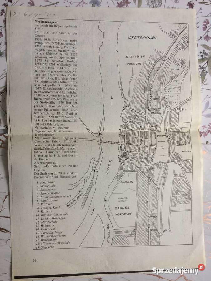 3838 Ksero Niemieckiej Mapy Gryfina