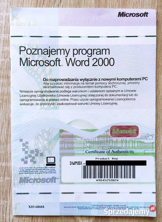 Poznajemy program Microsoft Word 2000 książeczka Oprogramowanie
