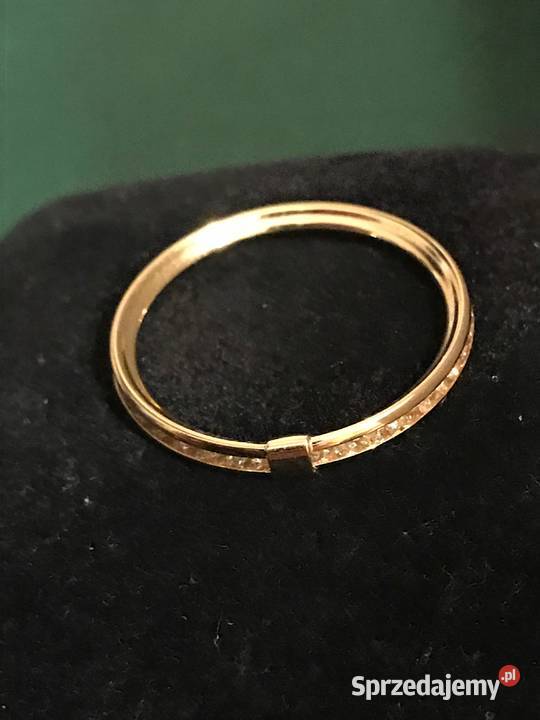 Piękna złota obrączka z diamentami Warszawa sprzedam