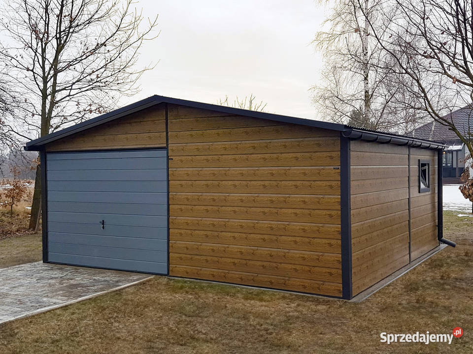 Garaż ocieplany z płyty warstwowej 655m imitacja Kraków