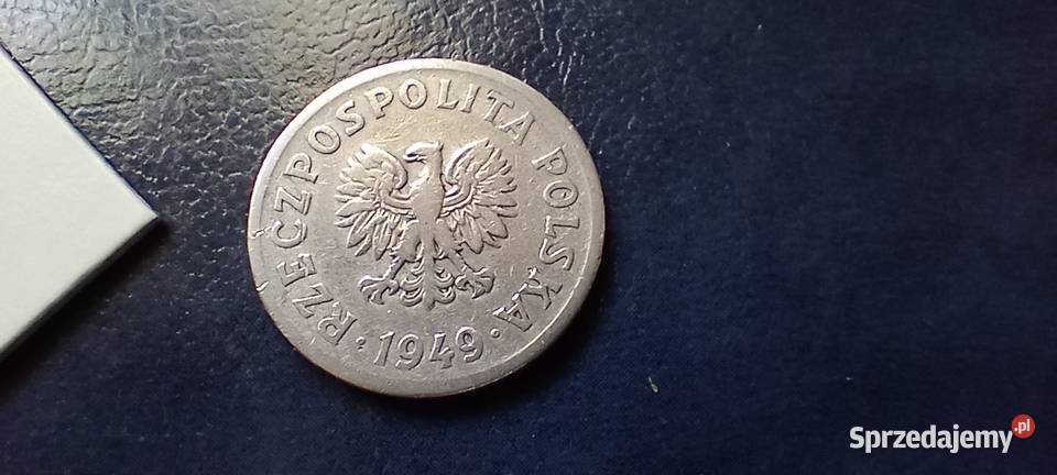 Stare monety 50 groszy 1949 PRL Polska skrętka Lesko