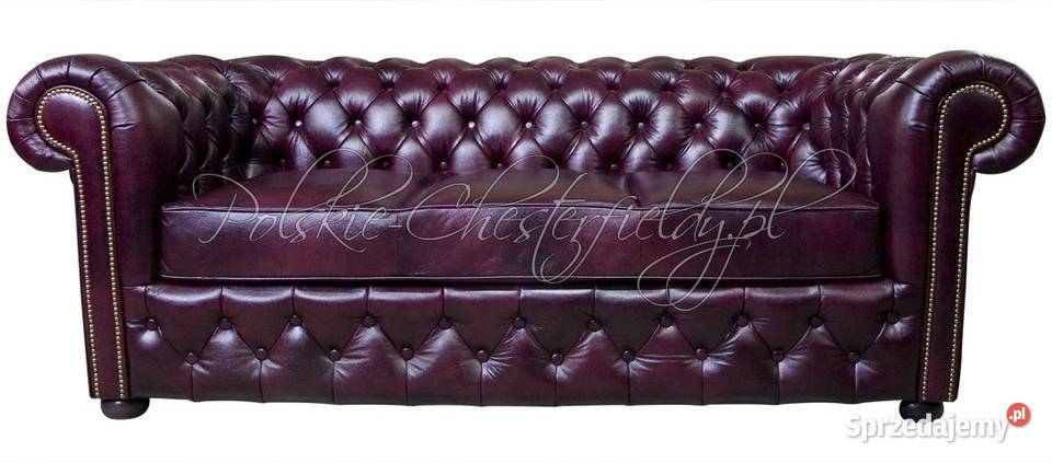 Skórzana SOFA Pikowana CHESTERFIELD NORMAL 3 OS skóra Kielce