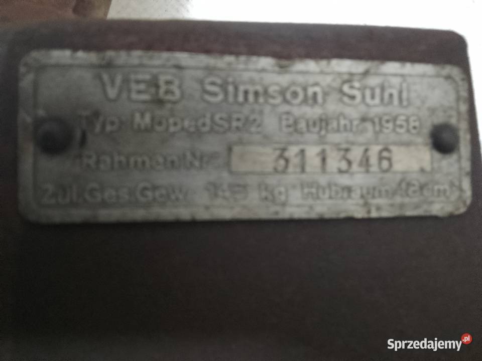 rama simson sr2 1958r Sulęcin