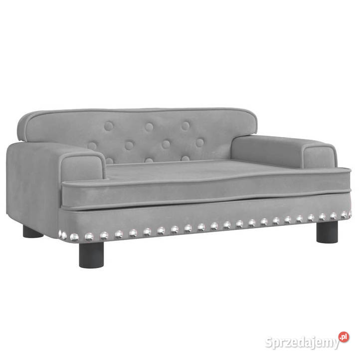 Sofa dzieci jasnoszara 70x45x30 aksamit Warszawa